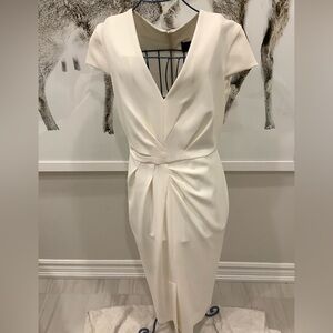 Max Mara ivory dress with leather belt size 4 NWT